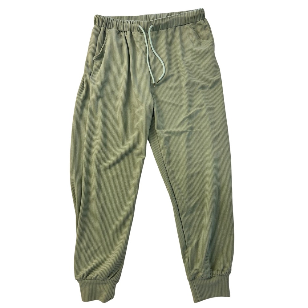 Lohnr Sage Green Ribbed Jogger Pants Womens Large NWT Loungewear Pockets